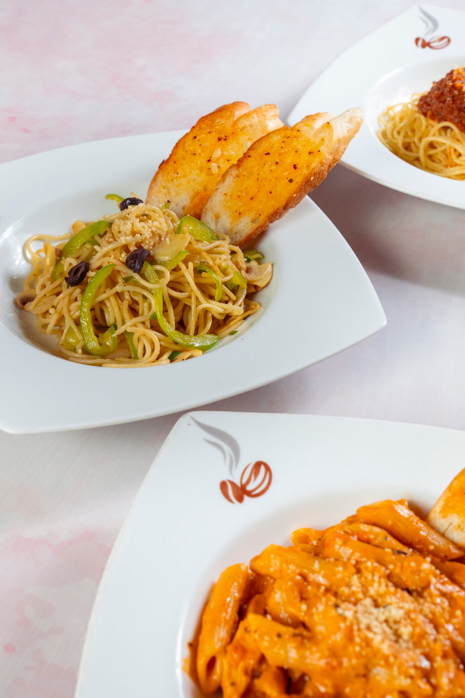 Beef Bolognese & Aglio-E-OLio & Penne pasta with Pink Sauce